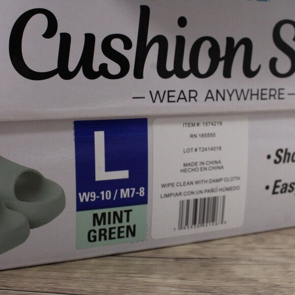 32 Degrees Cool Cushion Slides Unisex Large L Green Mint Comfortable Summer NIB - Picture 5 of 10